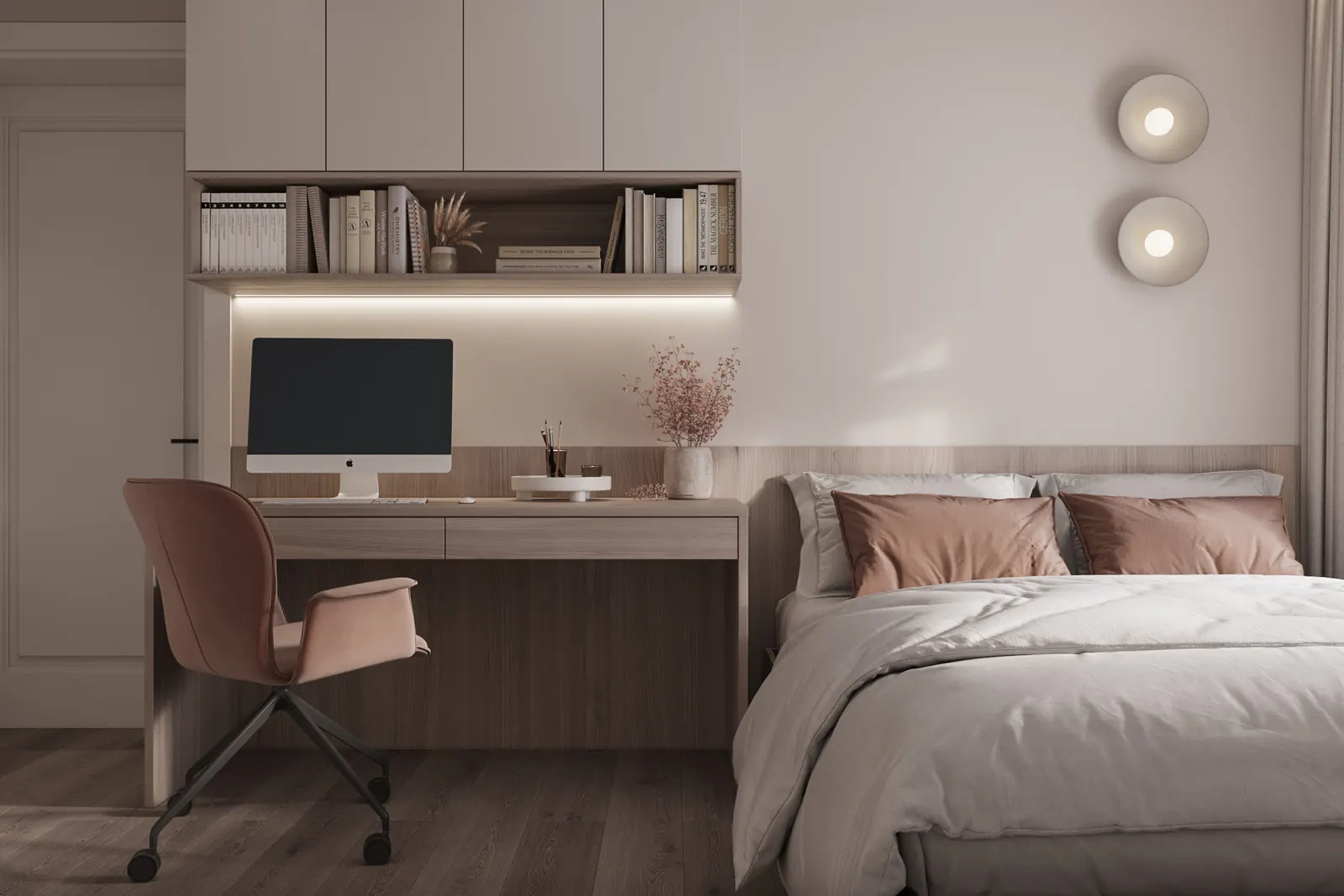 Комната · светлая палитра — КП Альпийские Горки, 3D-визуализация, ракурс 2