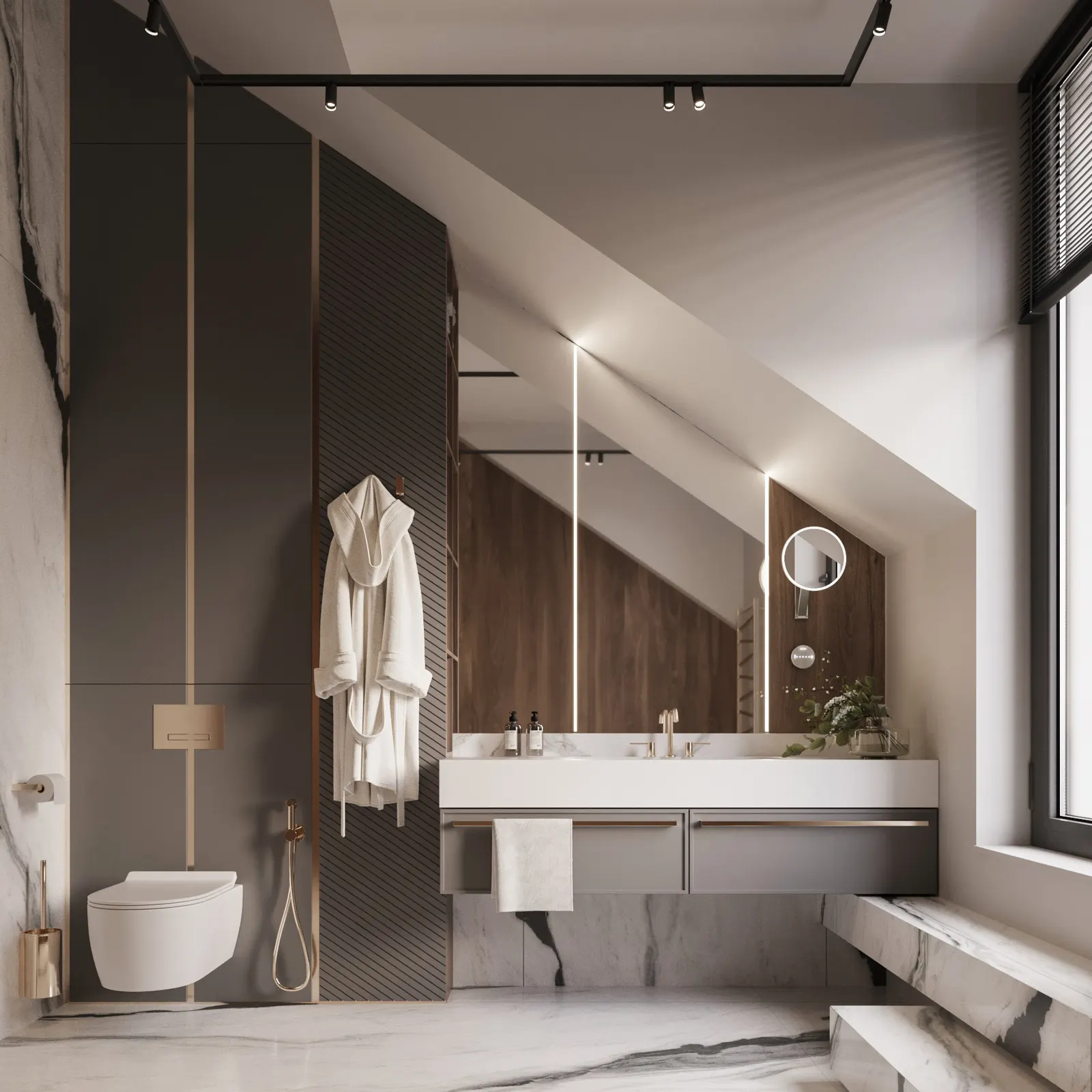 Ванные комнаты — Barnhouse, 3D-визуализация, ракурс 1
