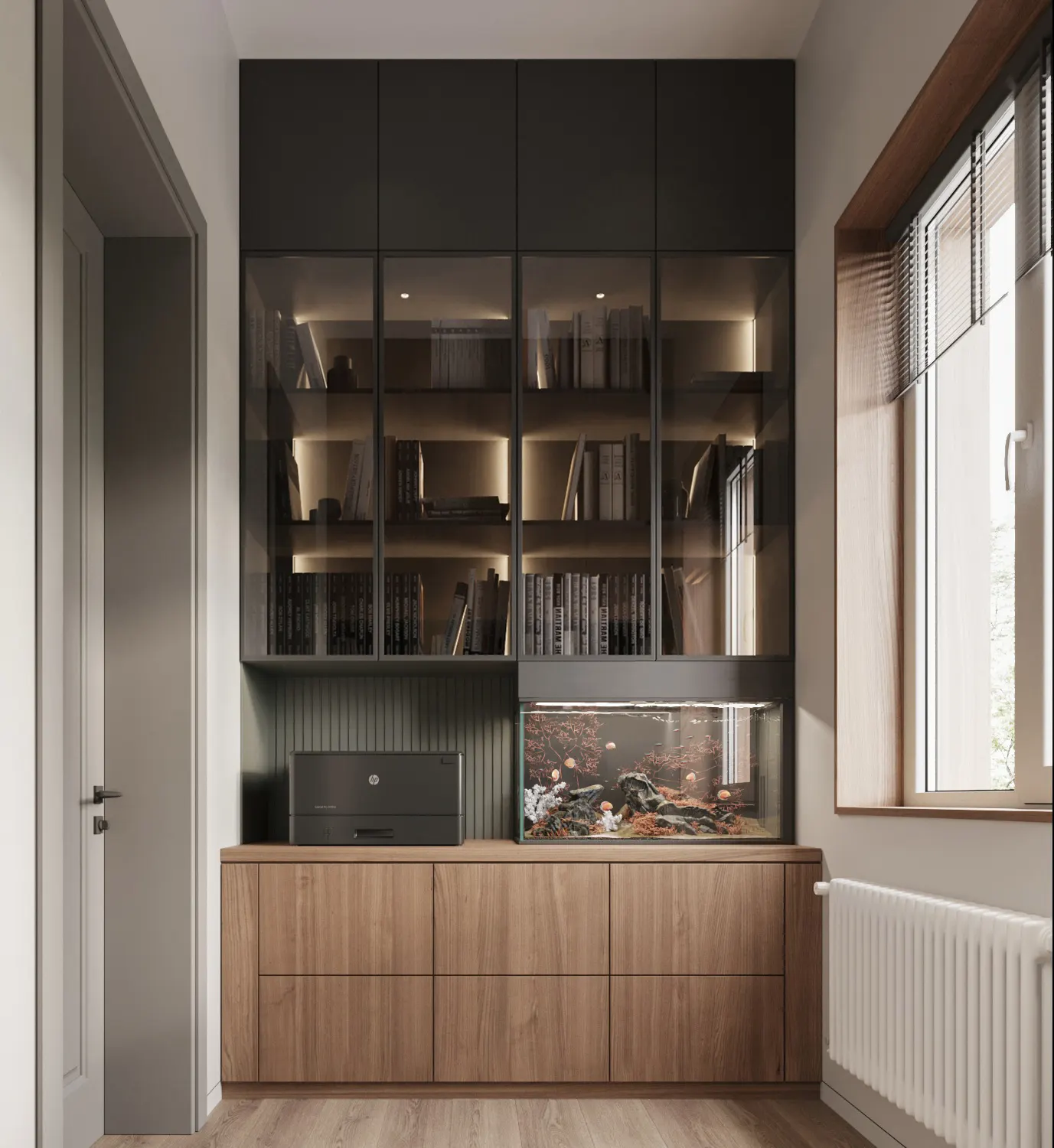 Кабинет — Дом в Воронеже · 163 м², 3D-визуализация, ракурс 2