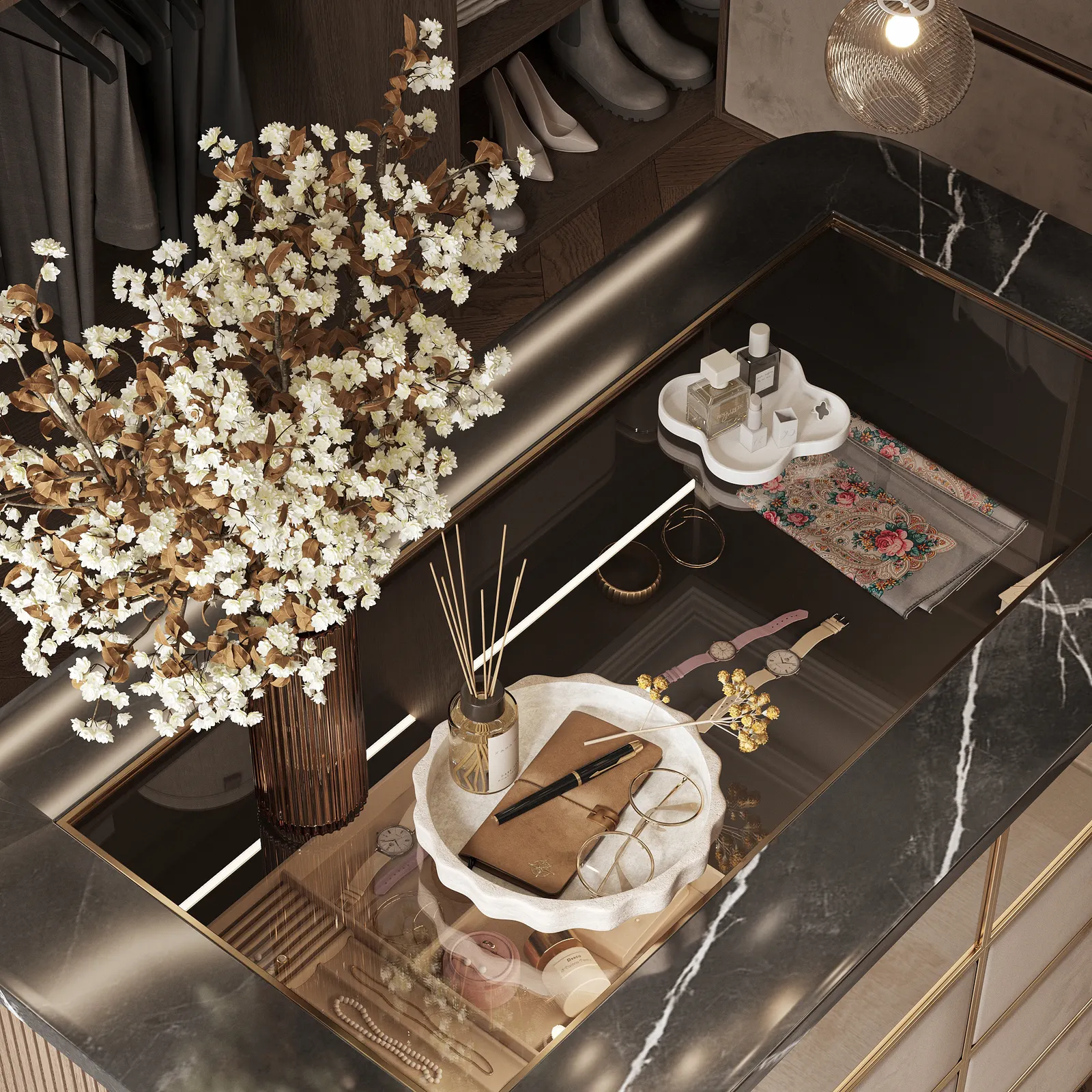 Гардеробные — ЖК Лужники Коллекшен, 3D-визуализация, ракурс 4