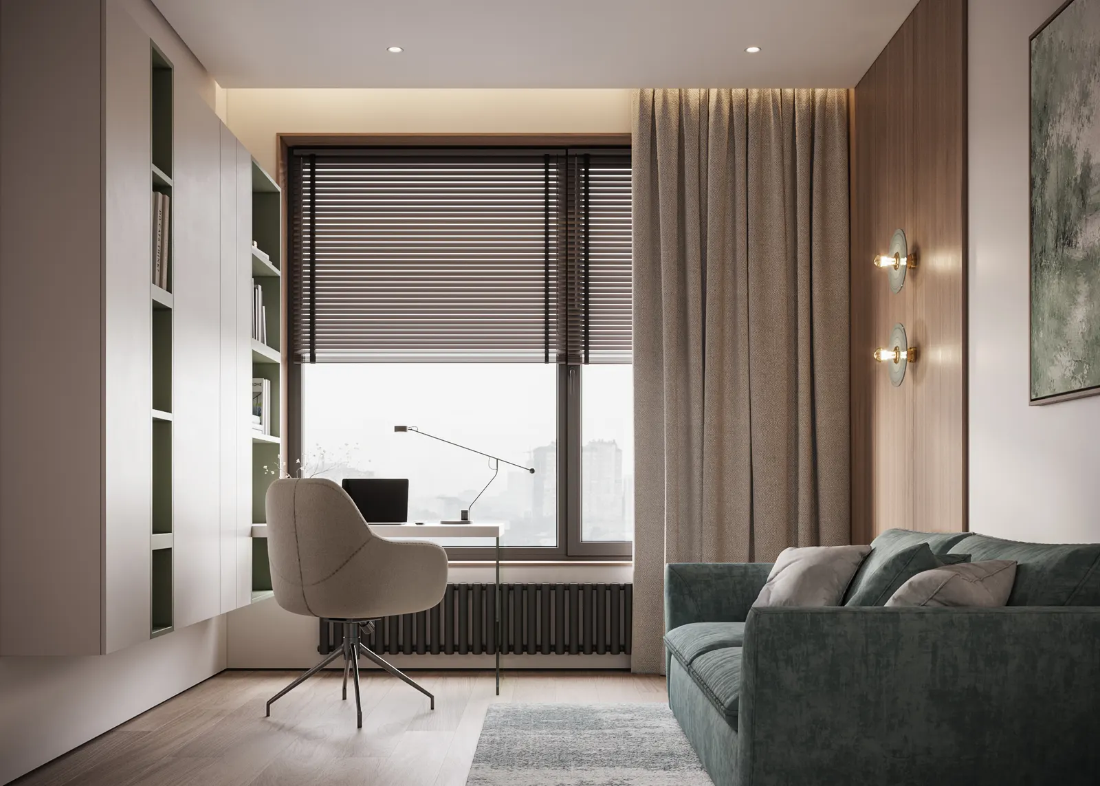 Детская · мягкие акценты — ЖК Остров · 143 м², 3D-визуализация, ракурс 2