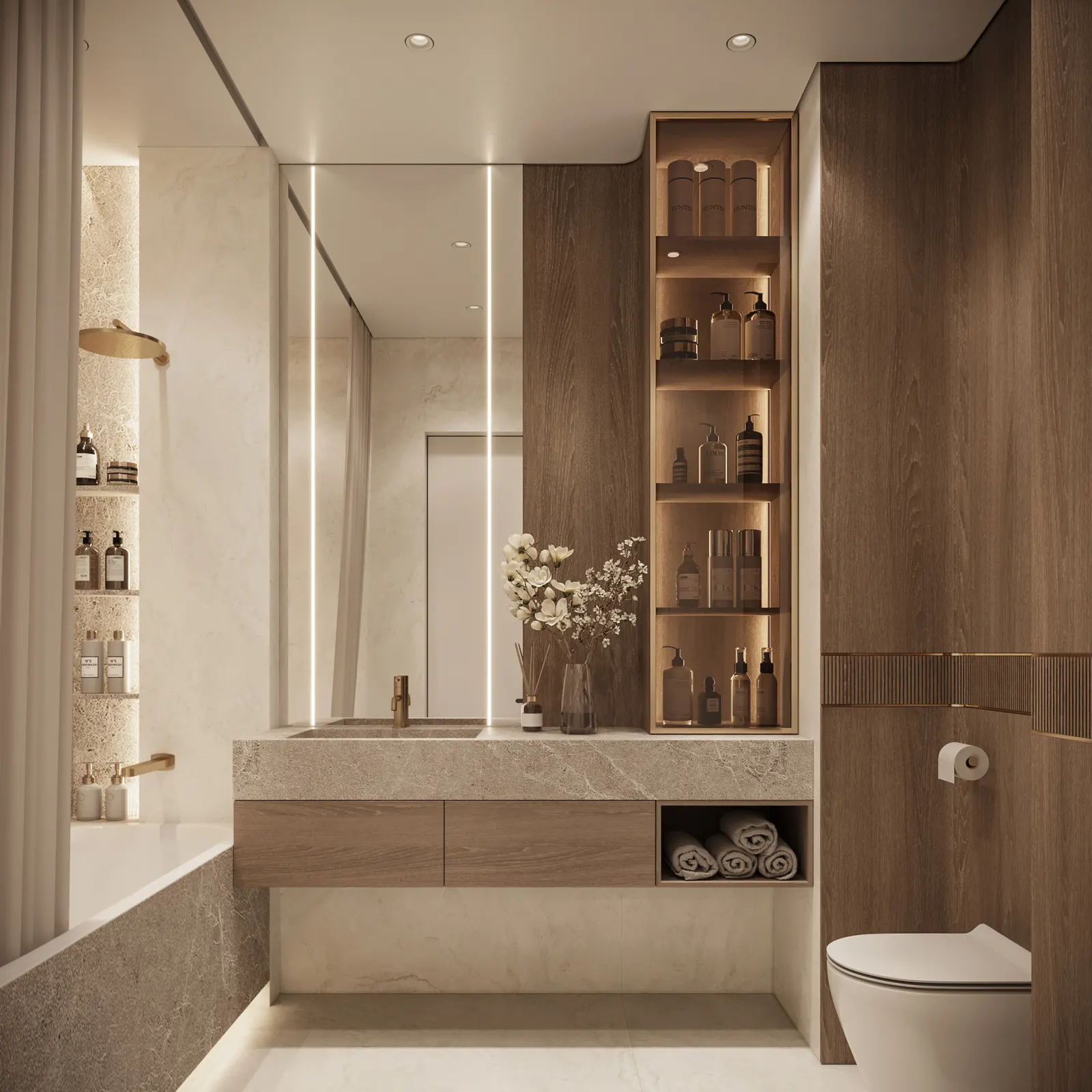 Санузел — ЖК Остров · 143 м², 3D-визуализация, ракурс 1