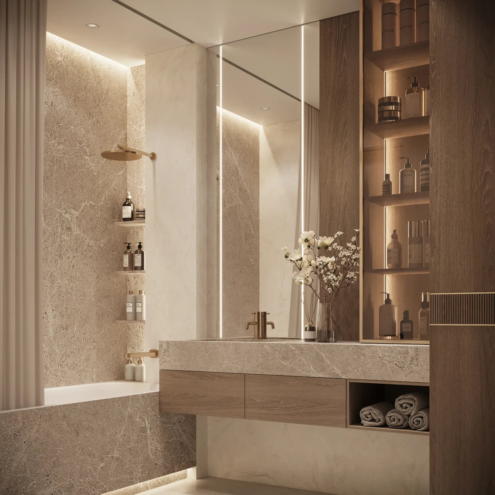 Санузел — ЖК Остров · 143 м², 3D-визуализация, ракурс 2