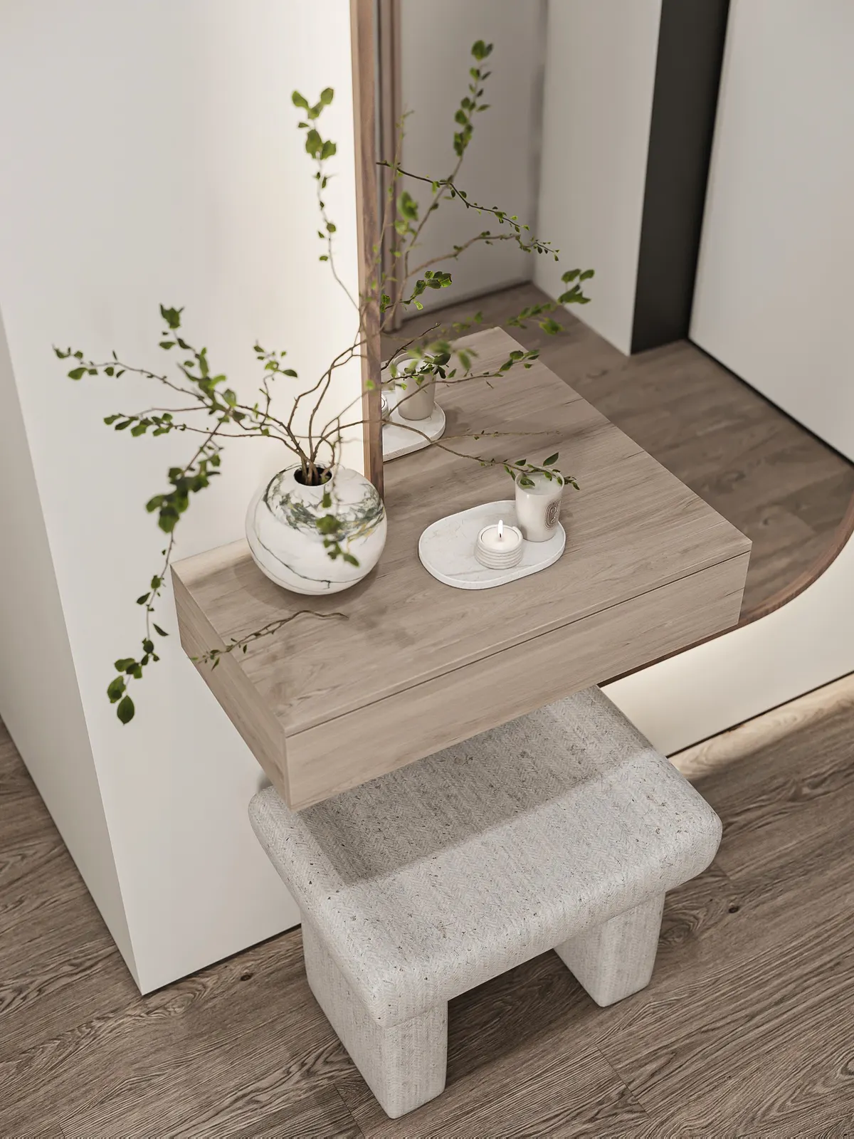 Прихожая — ЖК Событие · проект 2, 3D-визуализация, ракурс 2
