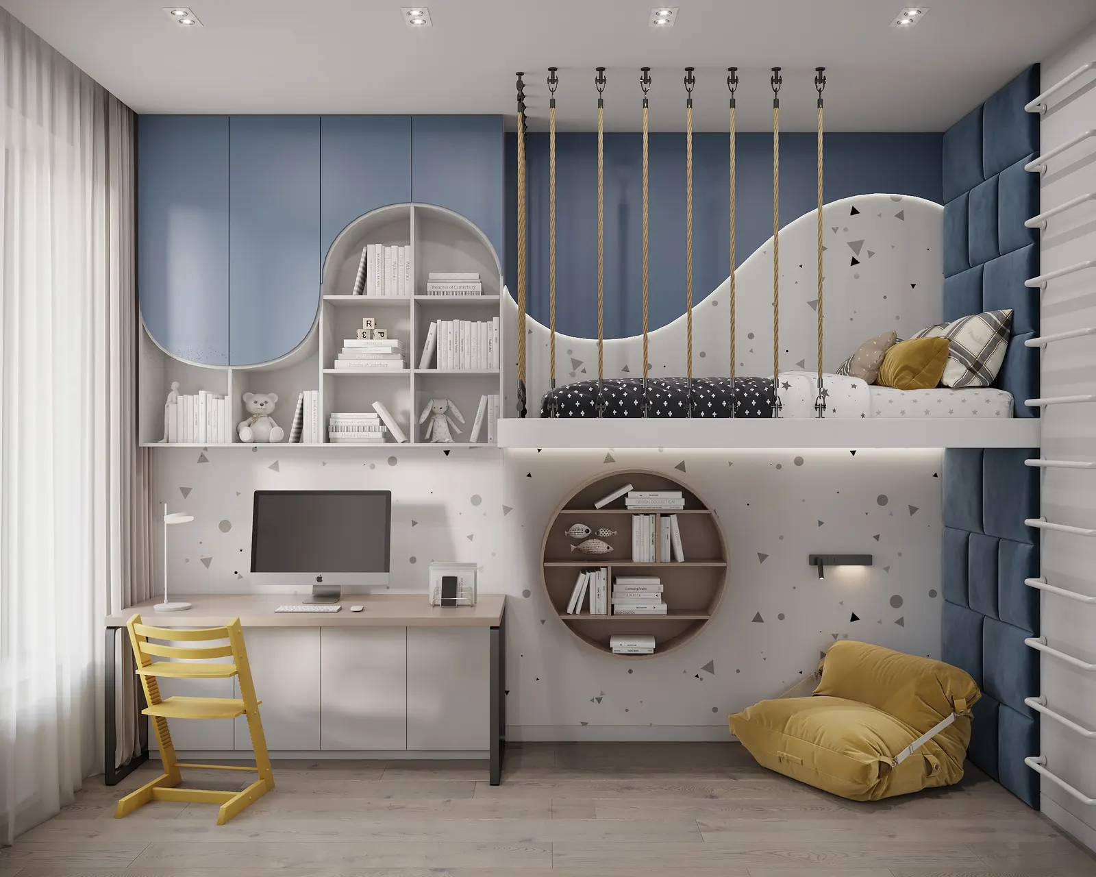 Детская с космической темой — ЖК West Garden — второй проект, 3D-визуализация, ракурс 1