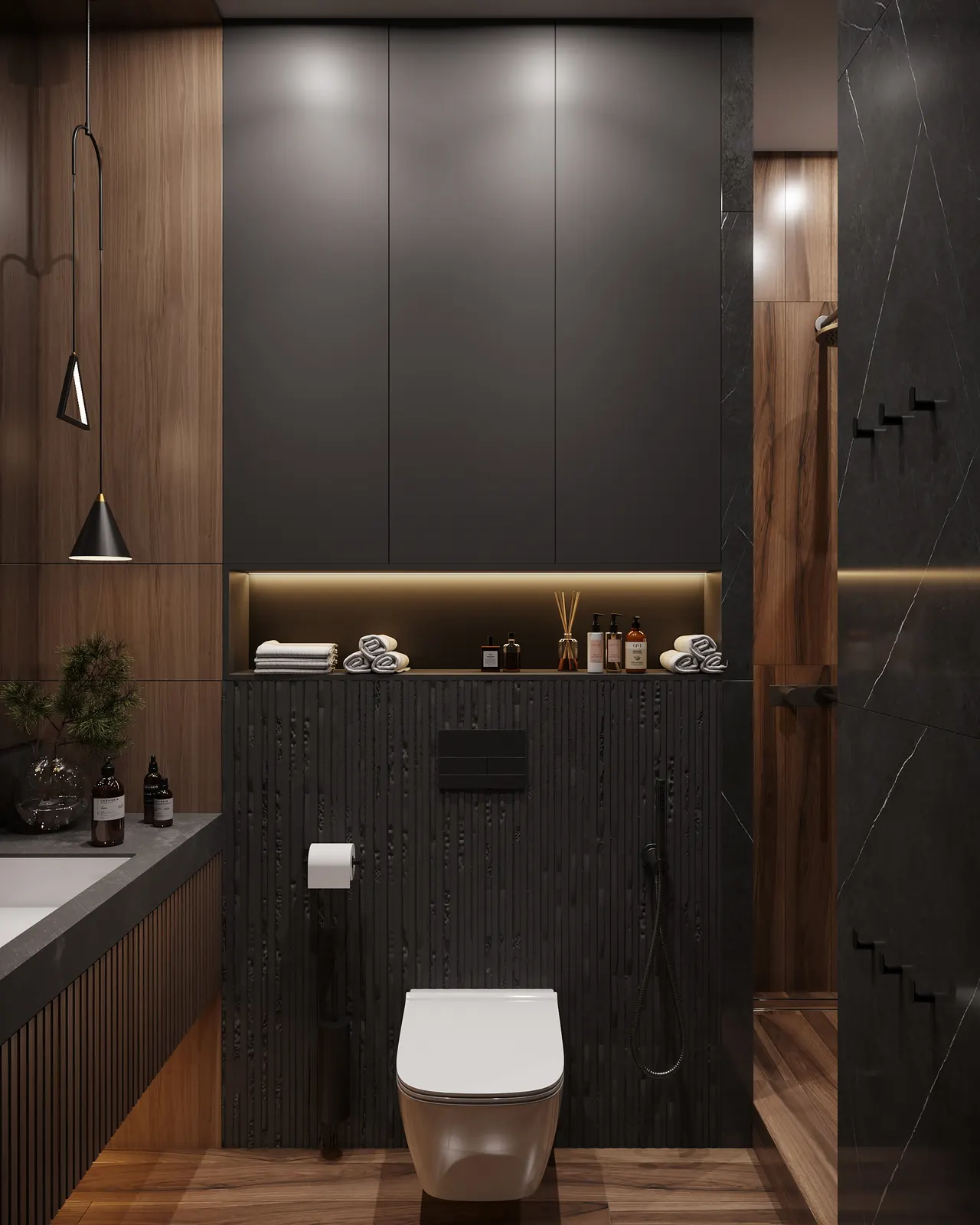 Ванные комнаты — ЖК West Garden — второй проект, 3D-визуализация, ракурс 1