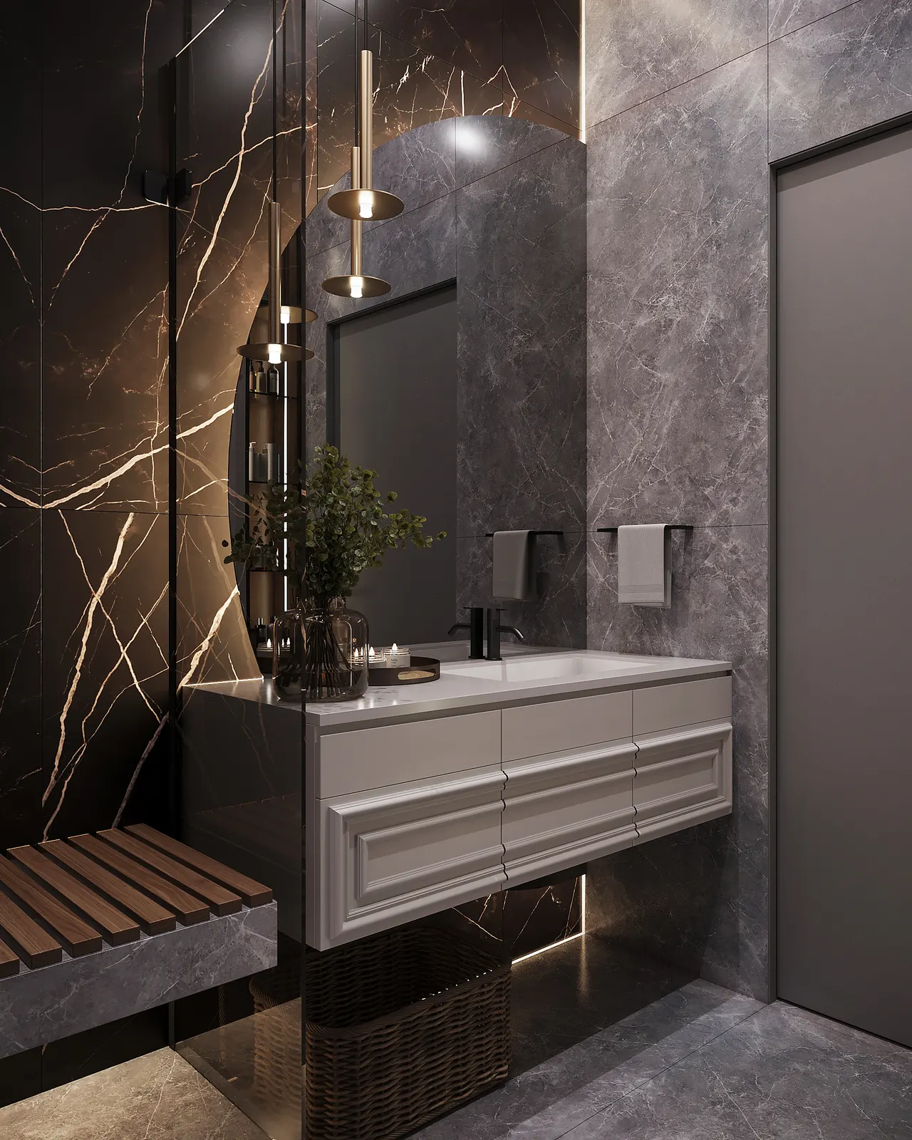Ванные комнаты — ЖК West Garden — второй проект, 3D-визуализация, ракурс 3