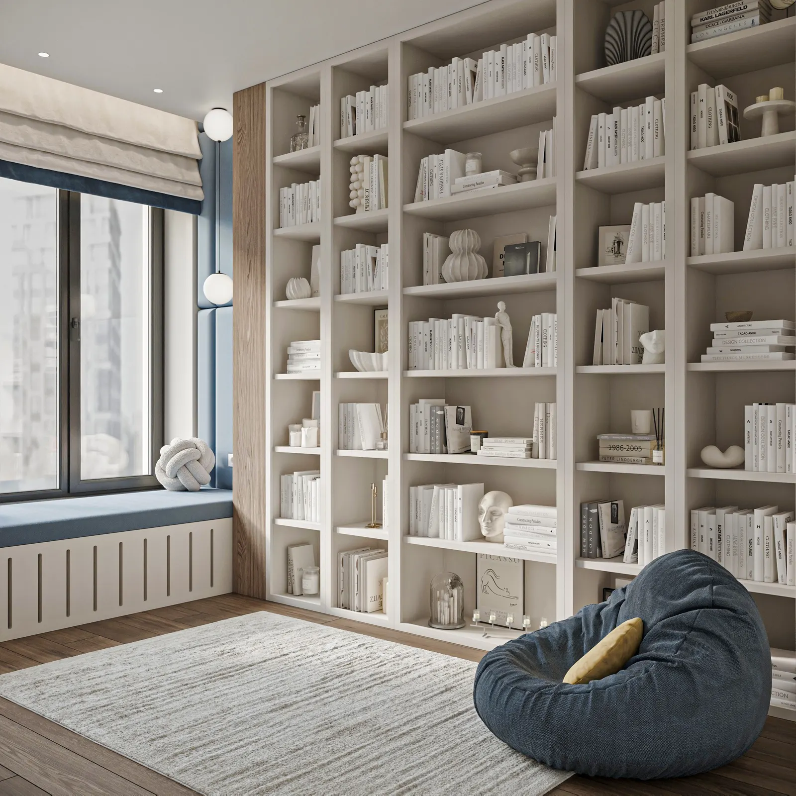 Кабинет — ЖК Вест Гарден · 89 м², 3D-визуализация, ракурс 3